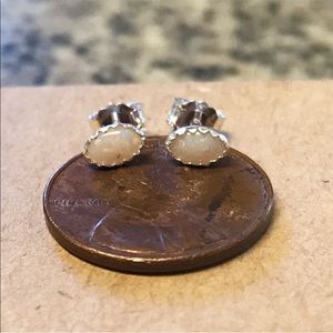 Opal sterling and fine silver earrings